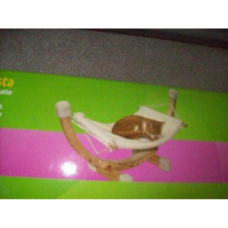 Houten katten hangmat (NIEUW)