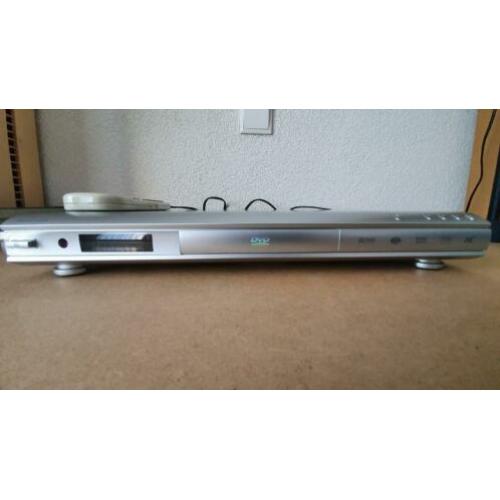 DVD speler, zilver grijs, compleet met afstandsbediening