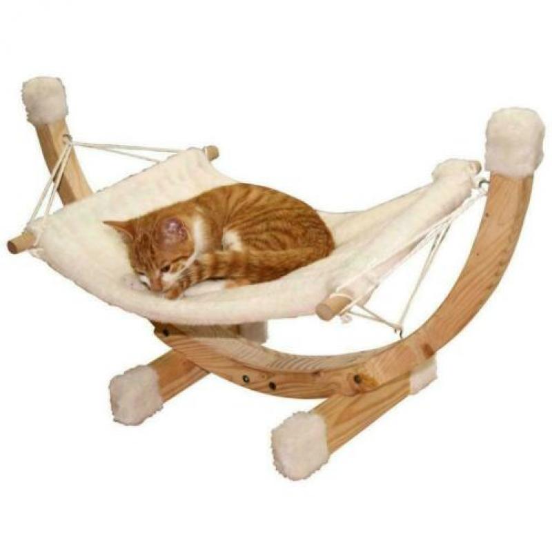 Houten katten hangmat (NIEUW)