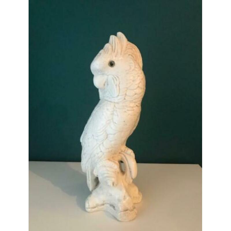 beeld kaketoe keramiek vintage Hollywood Regency
