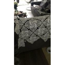 Antieke gehaakte sprei 2.13 x 1.83