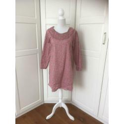 YNot? roze bloemetjes print tuniek blouse, maat L