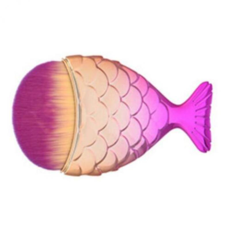 make-up kwast penseel zeemeermin mermaid paars goud NIEUW