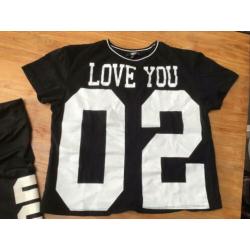 Sport set dans set. Zwart wit. Mt 146 152 158
