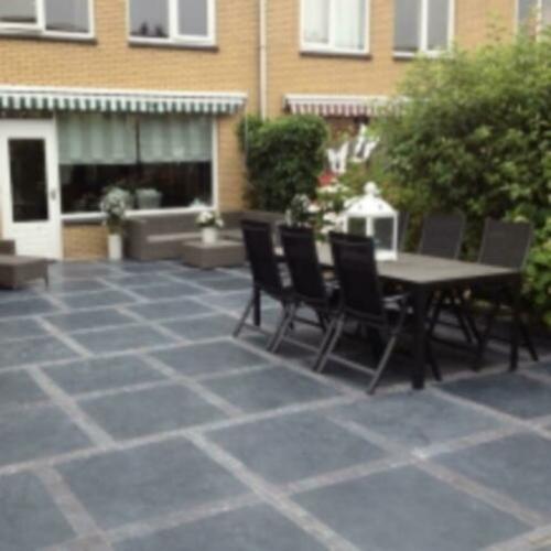 terrastegels Chinees hardsteen 60x60 cm licht getrommeld