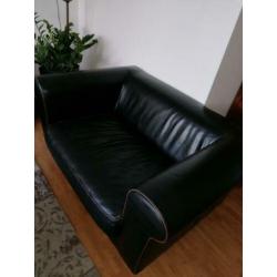 Lederen bankstel plus lederen fauteuil