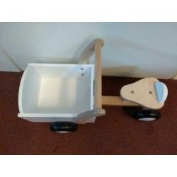 Houten loopfiets bakfiets wit Bandits & Angels -NIEUW- K300A