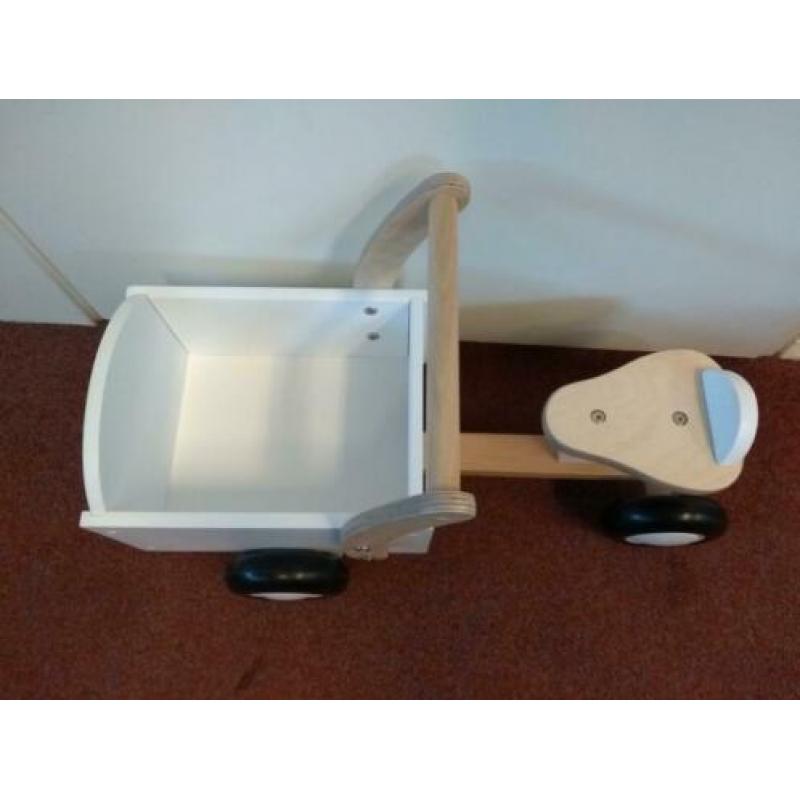 Houten loopfiets bakfiets wit Bandits & Angels -NIEUW- K300A