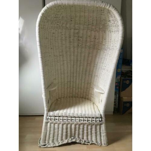 rotan strandstoel wit - 150 centimeter hoog