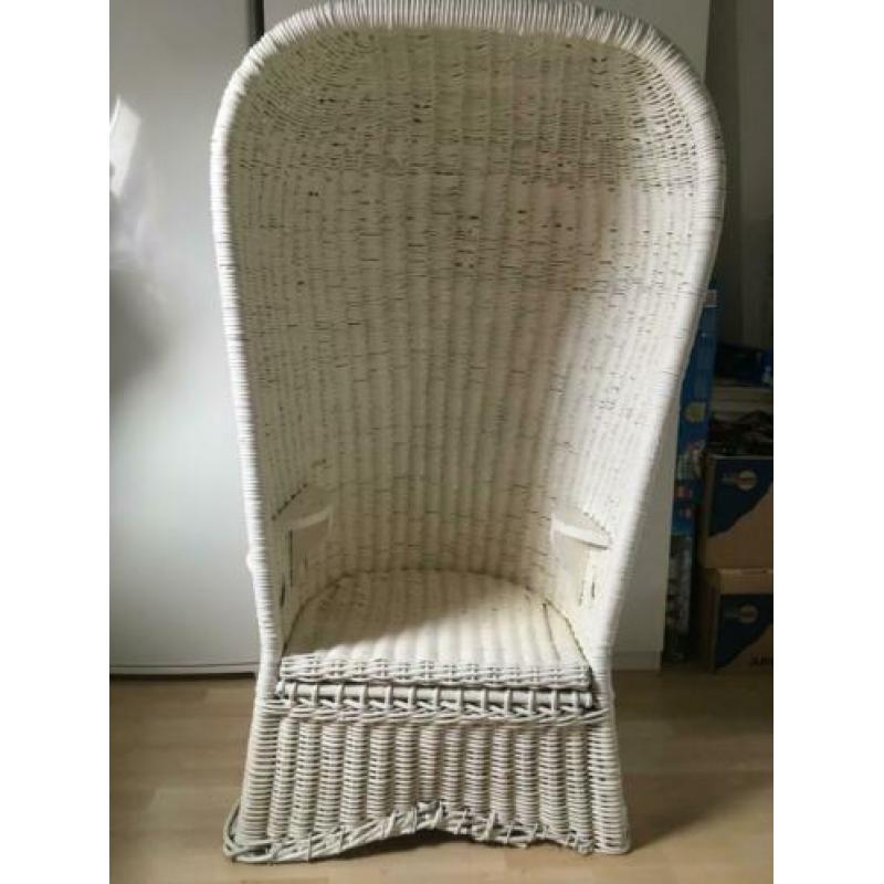 rotan strandstoel wit - 150 centimeter hoog