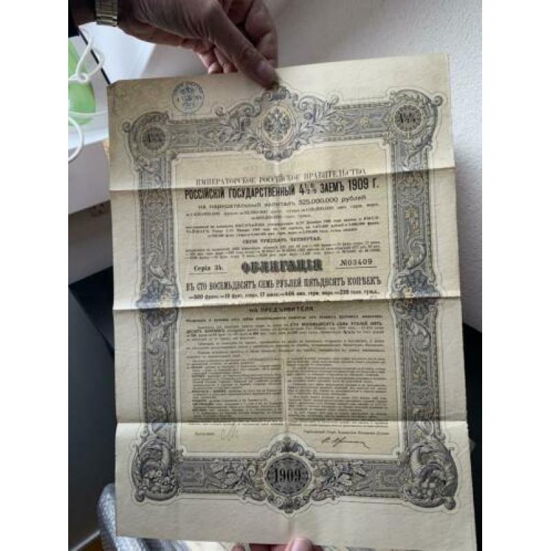 Obligaties van het ottomaanse rijk en Russische rijk 1900