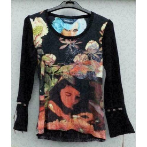 DESIGUAL prachtige kleurijke top mt S