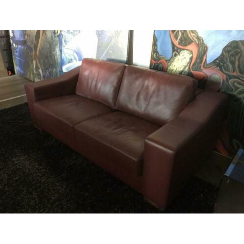 Leolux Antonia lounge leder Senso granata