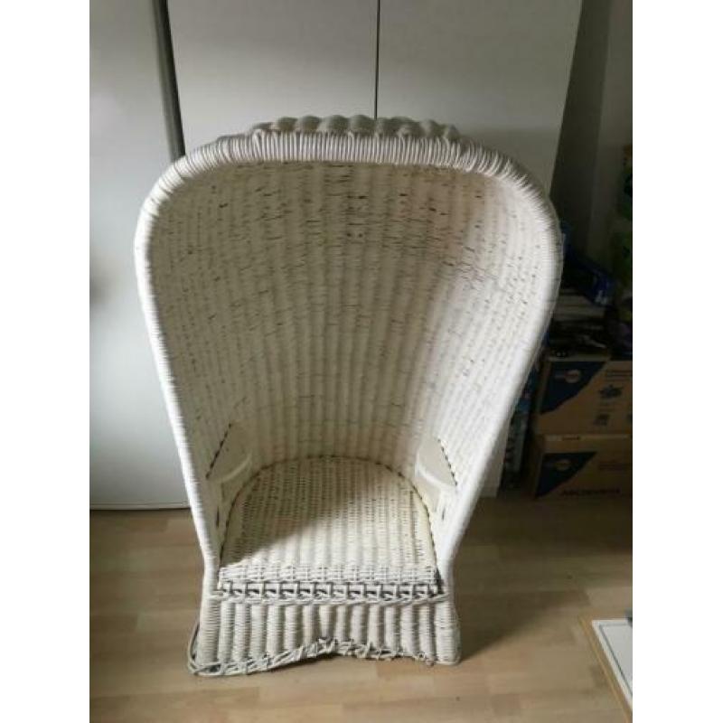 rotan strandstoel wit - 150 centimeter hoog