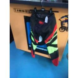 Kenny Rock BMX Broek, Zwart/Rood/Fluo-Geel, Youth 28, Nieuw