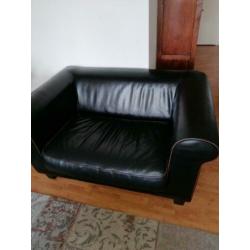 Lederen bankstel plus lederen fauteuil