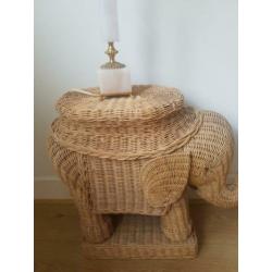 Rotan rieten retro bamboe olifant bijzettafel salontafel