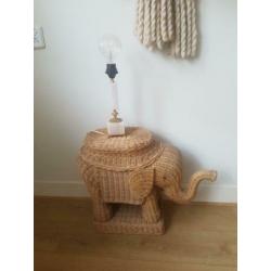 Rotan rieten retro bamboe olifant bijzettafel salontafel