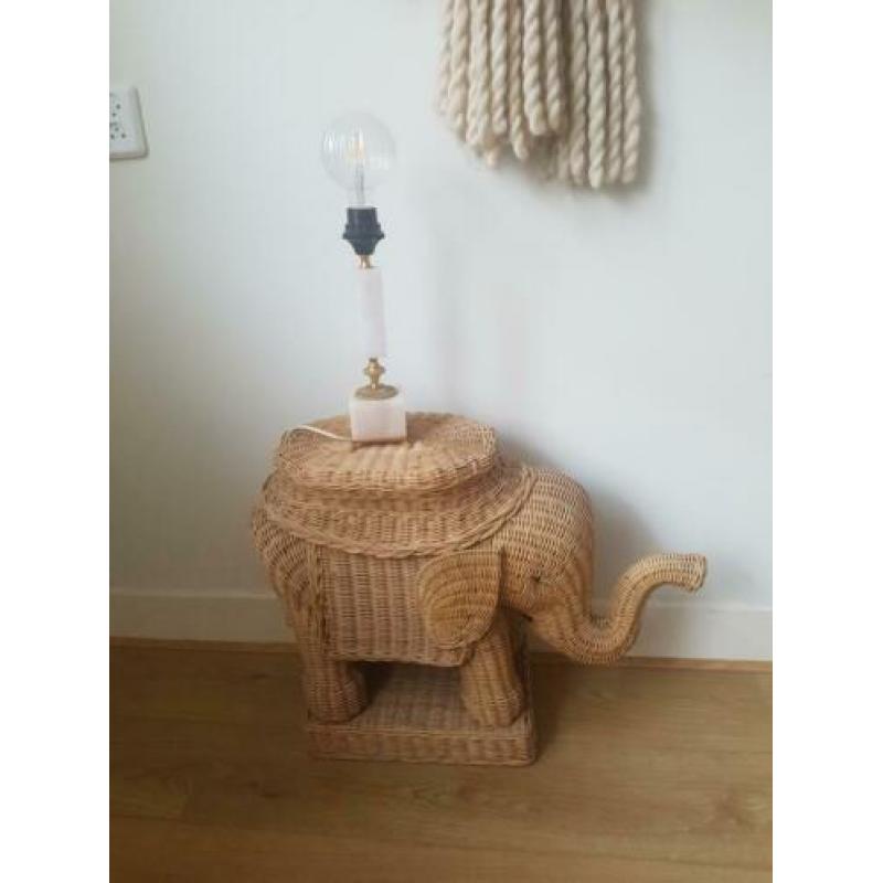 Rotan rieten retro bamboe olifant bijzettafel salontafel