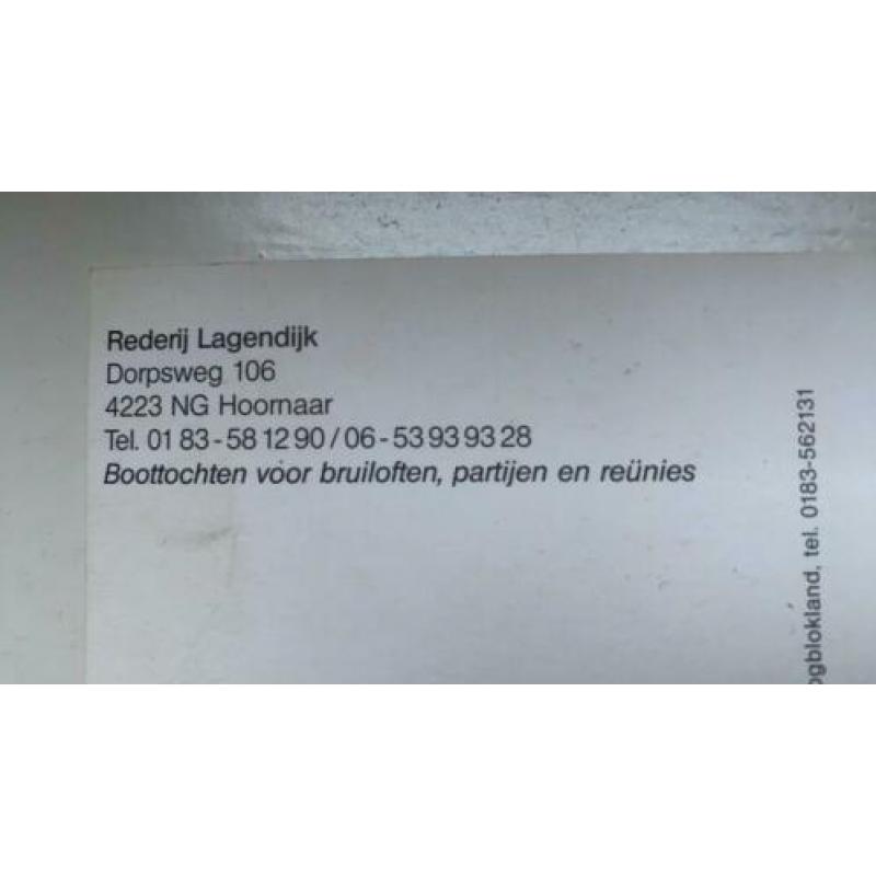 Ansichtkaart rondvaartboot: rederij Lagendijk Hoornaar