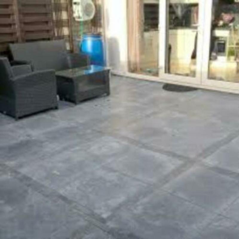 terrastegels Chinees hardsteen 60x60 cm licht getrommeld
