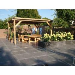 terrastegels Chinees hardsteen 60x60 cm licht getrommeld
