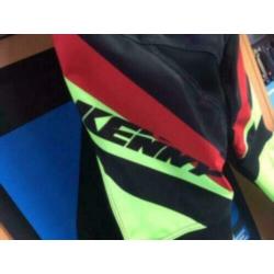 Kenny Rock BMX Broek, Zwart/Rood/Fluo-Geel, Youth 28, Nieuw