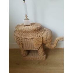 Rotan rieten retro bamboe olifant bijzettafel salontafel