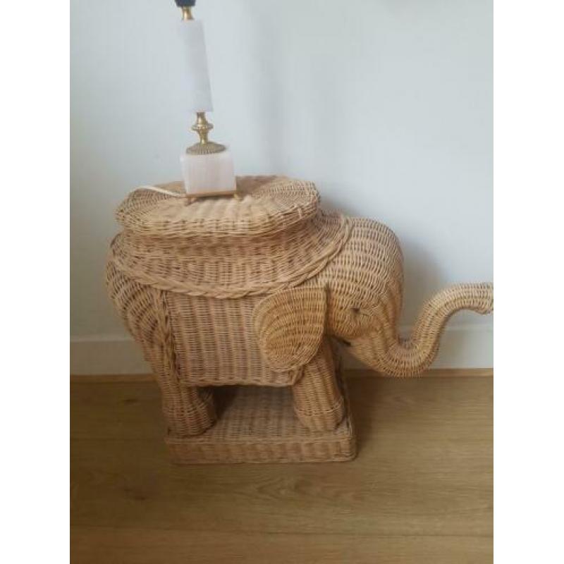 Rotan rieten retro bamboe olifant bijzettafel salontafel