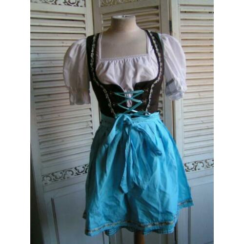 tiroler dirndl jurk schort blouse maat 34 nr MM 182
