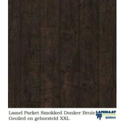 Lamel Parket Klik Gerookte Donker Bruin 14mm dik 4V XXL