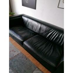 Lederen bankstel plus lederen fauteuil