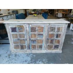 Indische kast dressoir Ibiza stijl met 3 deuren