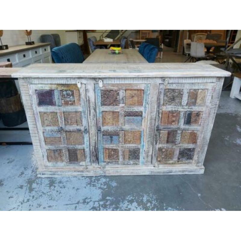 Indische kast dressoir Ibiza stijl met 3 deuren