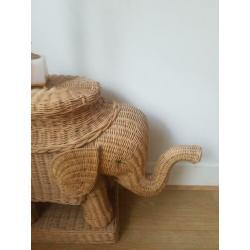 Rotan rieten retro bamboe olifant bijzettafel salontafel