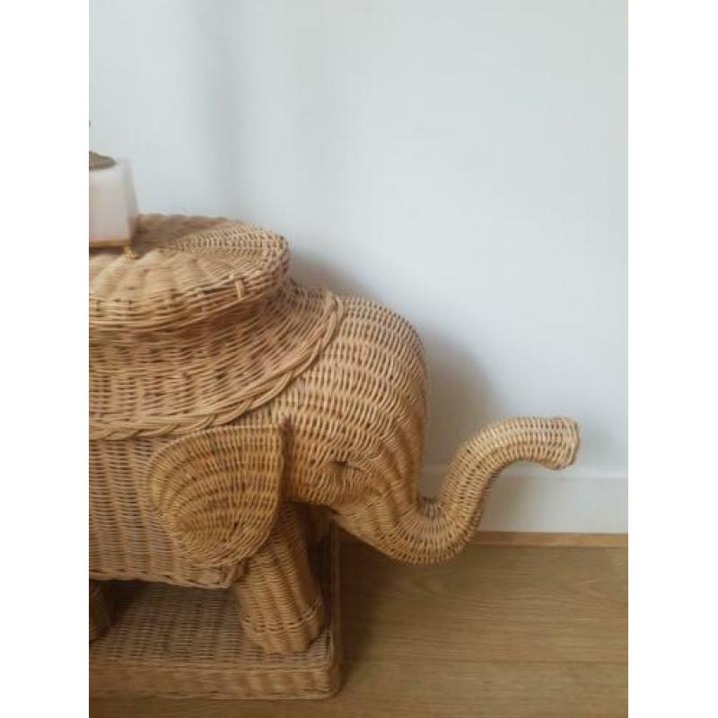 Rotan rieten retro bamboe olifant bijzettafel salontafel