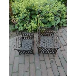 Sierlijke metalen mand mandje met hengsel 2 maten *Etage3*