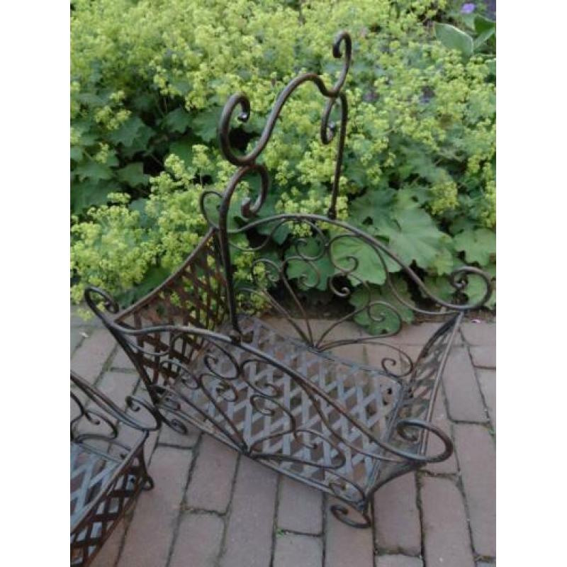 Sierlijke metalen mand mandje met hengsel 2 maten *Etage3*