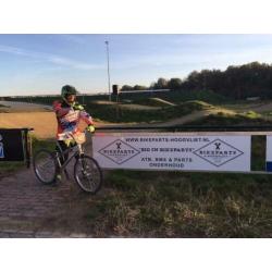 Kenny Rock BMX Broek, Zwart/Rood/Fluo-Geel, Youth 28, Nieuw