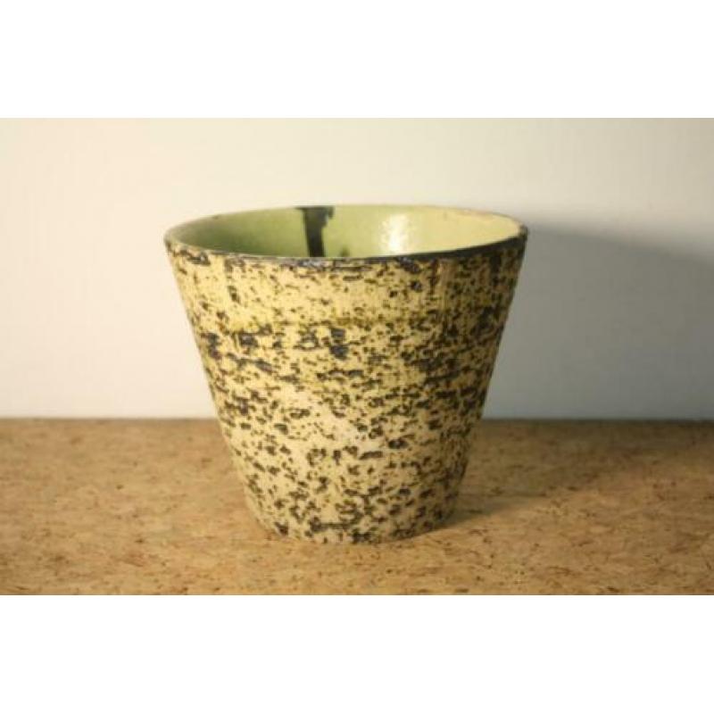 berkenbast bloempot chamot chamotte vintage midcentury