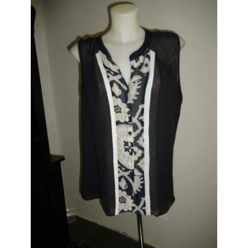 D4A Hale Bob deels zijden blouse tuniek deels in print mt L