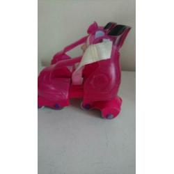 Rolschaatsen skates barbie 3-5 jaar verstelbaar roze kind