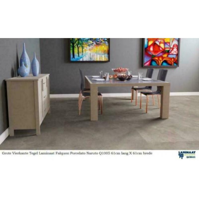 Grote Vierkante Tegel Laminaat Naruto Bruin Taupe 60cm X 60