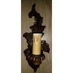 2 Houten wandlampjes.
