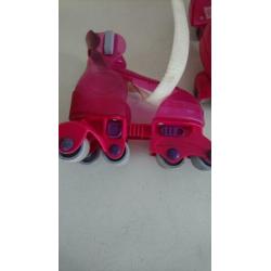 Rolschaatsen skates barbie 3-5 jaar verstelbaar roze kind
