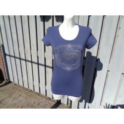 blauw GUESS t shirt M als (Staat L in maar valt als M)