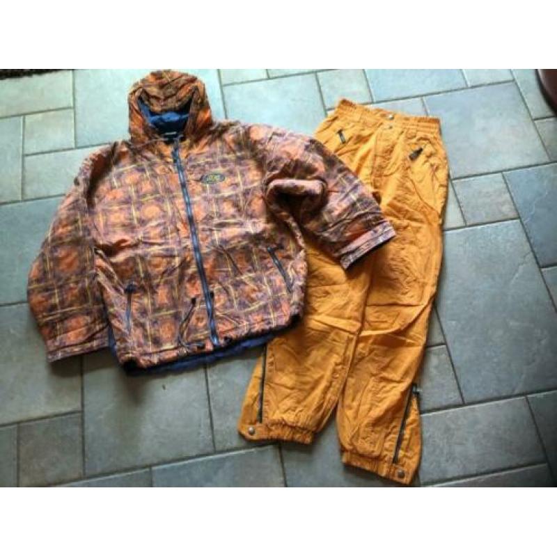 Oranje skipak / skibroek met ski jas mt M