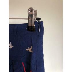 Vintage korte rok met vogelprint, maat 38