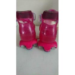 Rolschaatsen skates barbie 3-5 jaar verstelbaar roze kind