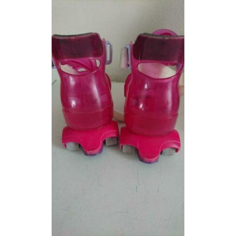 Rolschaatsen skates barbie 3-5 jaar verstelbaar roze kind